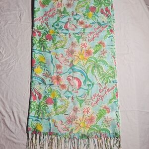 Lilly Pulitzer Silk Cashmere Scarf with Tropical Hues